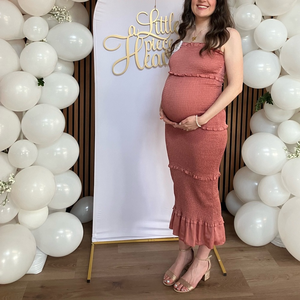 Pinkblush Ruffled Pink Maternity Dress - Picture 6 of 6